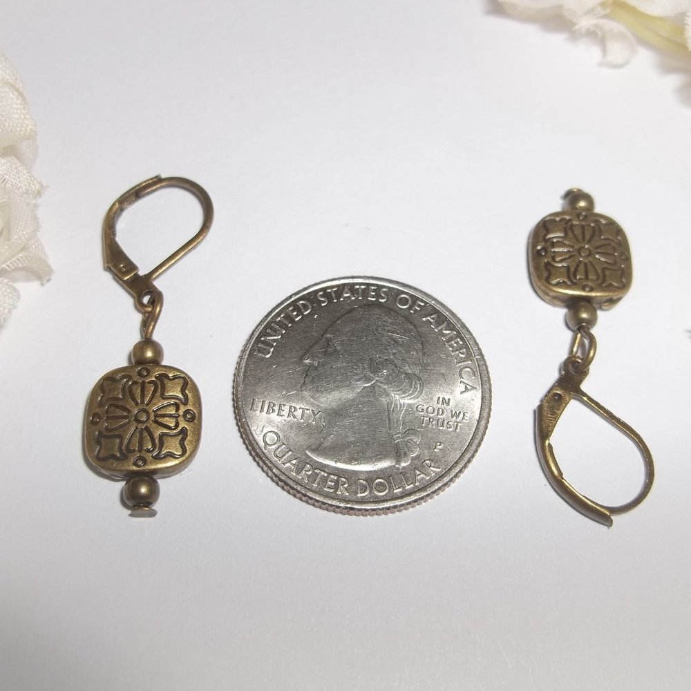 Boho Earrings Brown Bronze Jewelry Lever Back Dangle Drop Gift Idea For Her 6743 - Picture 3 of 8